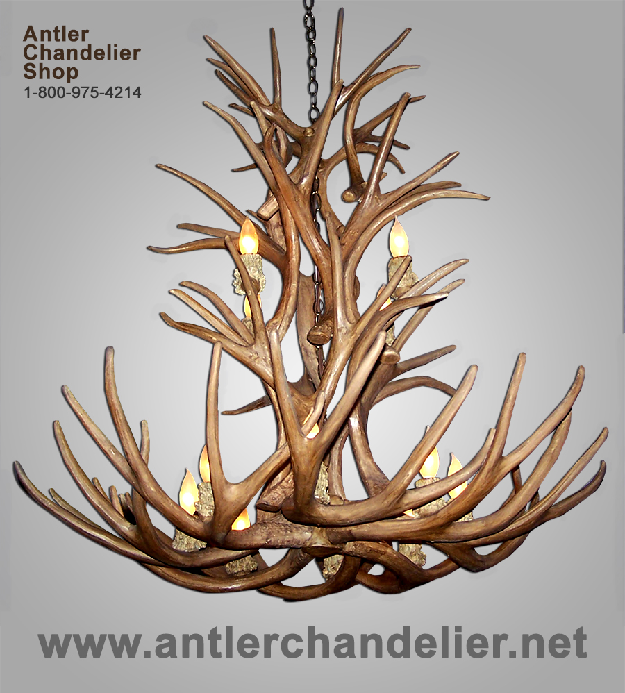 Details About Faux Mule Deer Antler Chandelier 12 Lights Rustic Lamps Crl 5