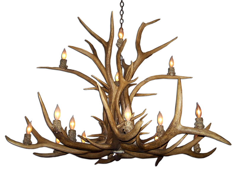 Real Antler Two-Tier Elk Chandelier ELKINVT-2 | Antler Chandelier